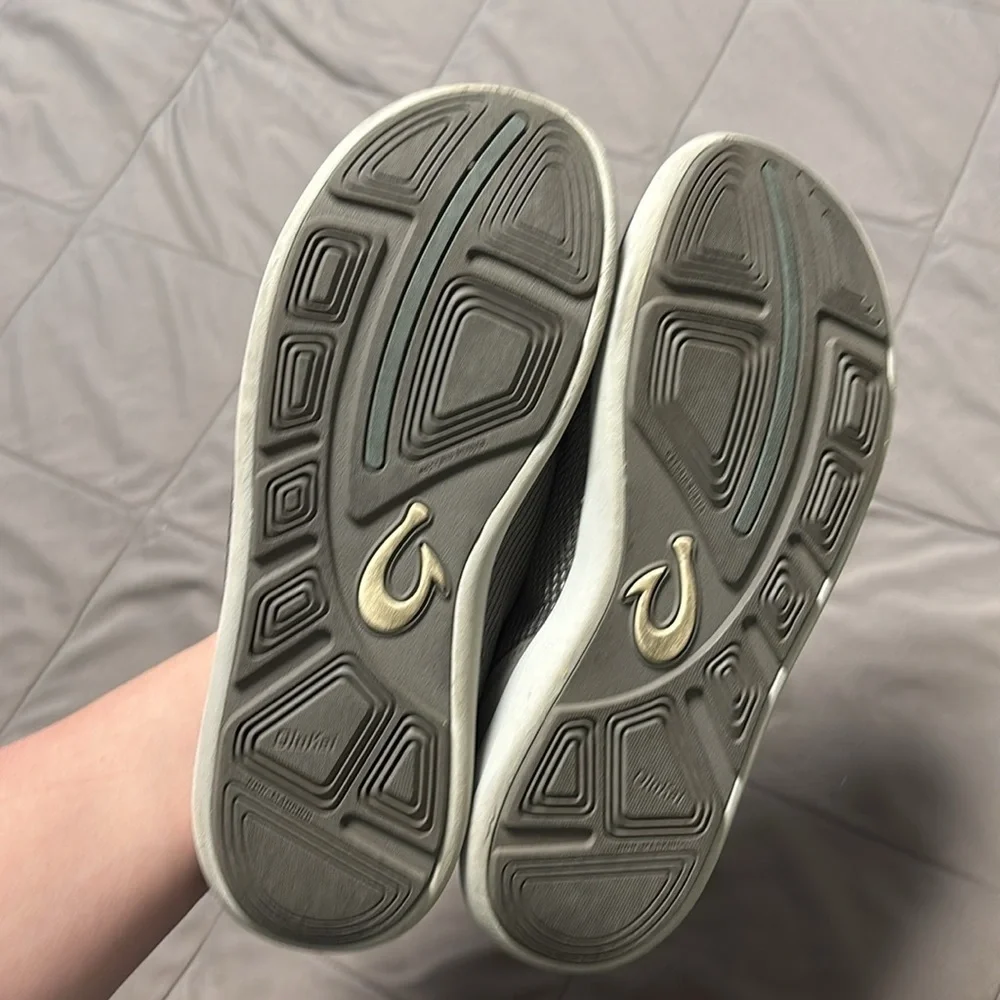 OluKai Nohea Pae Slip-On Gray Mesh Sneakers Size 9